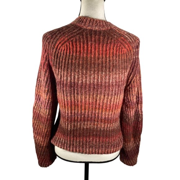 Naadam Womens S Ribbed Crewneck Sweater Wool/Alpaca Blend Space Dye Stripe lux s - Picture 4 of 10